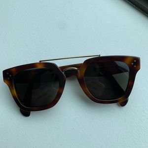 CELINE - Top Gold Brow Bar - Tortoise Shell Sunglasses